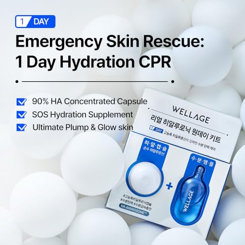 WELLAGE Real Hyaluronic Acid Hydration Kit - 7 Ampoules