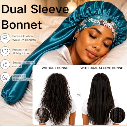 Isshin Beauty Dual Sleeve Satin Hair Bonnet for Long Hair