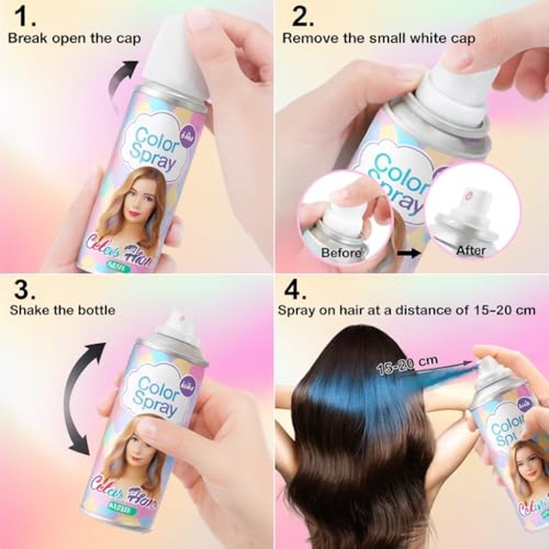 Black Temporary Hair Color Spray for Instant Styling & Fun
