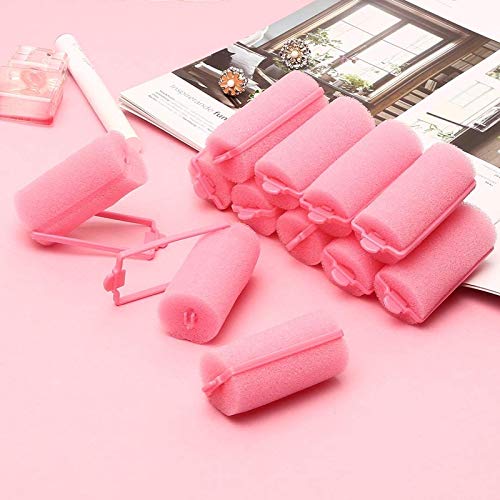 36 Pieces Foam Sponge Hair Rollers - Soft Sleeping Flexible Styling Curlers for Hair Styling (Pink)
