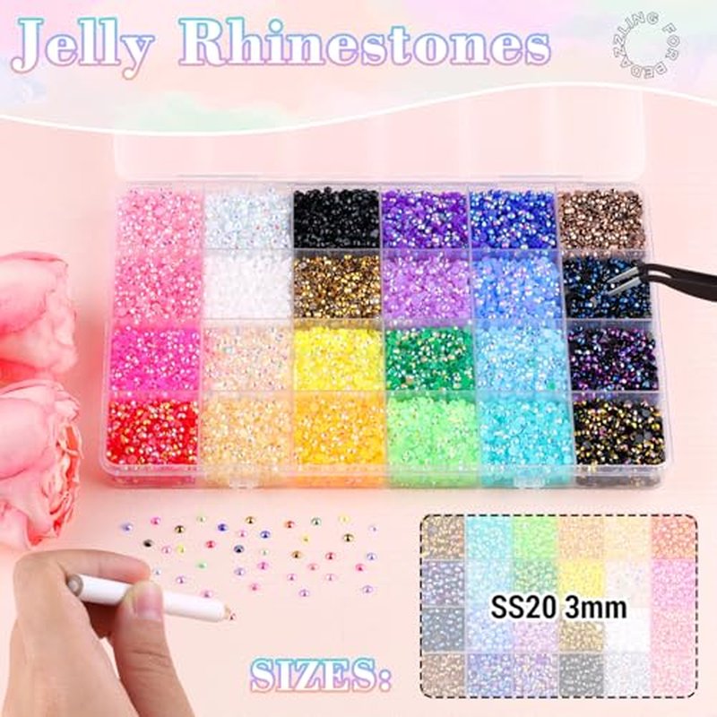 35000 PCS Jelly Bedazzler Kit with 3mm Rhinestones & B7000 Glue