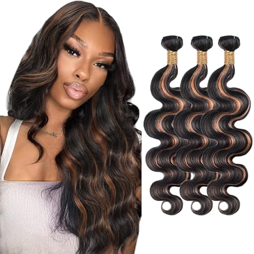 P1B/30 Body Wave Human Hair Bundles - 32 Inch Ombre Brown