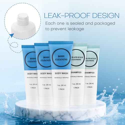 Travel Size Shampoo and Body Wash Bulk, Individually Wrapped Hotel Mini Shower Gel and Small Men Women Cleansing Toiletries Amenities for Hotel/Vacation/Homeless 1 oz (3.7inch, Count, 20)