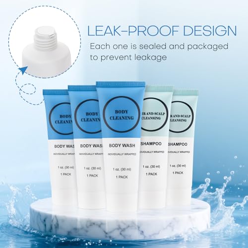 Travel Size Shampoo & Body Wash Set - 20 Pack Individually Wrapped