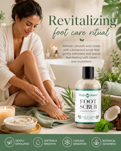 PhysAssist Exfoliating Foot Scrub with Tea Tree & Peppermint - 8 oz