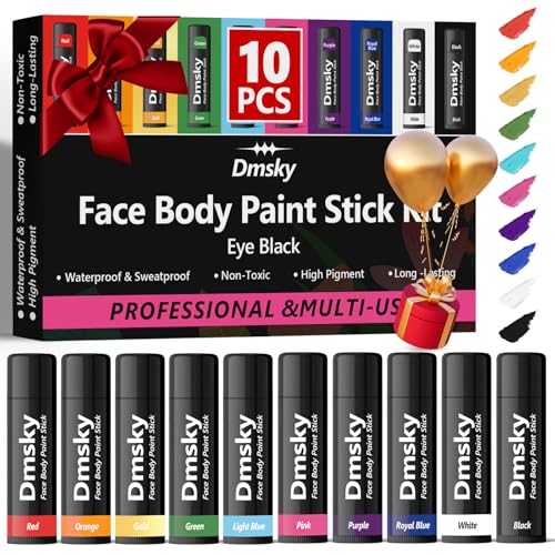 Dmsky 10-Pack Eye Black Sports Stick – Waterproof Face Paint