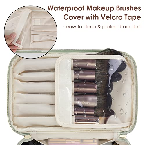 Wandering Nature Vegan Leather Makeup Bag with Brush Organizer
