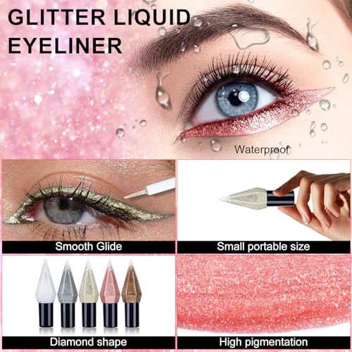 Glitter Liquid Eyeliner 5-Color Set Waterproof