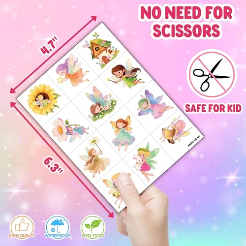 Fairy Party Favors Set - 72 Pc with Tattoos & Punch Balloons