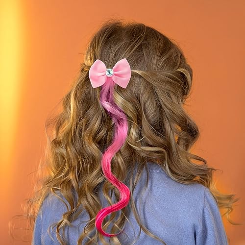 6 Pcs Hair Clips for Girls - 13in Color Extensions Clip Girls, Curly