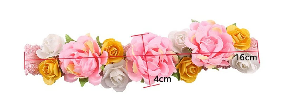 Kewl Fashion Baby Girl's Lovely Colorful Rose Flowers Headband for Birthday Party Travel Holiday Photography Hair Accessories (Green)