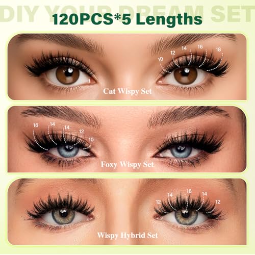 Lash Clusters Kit 8-18mm Wispy C Curl False Eyelash Extensions