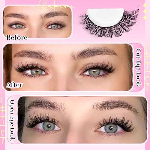 Wispy Lash Clusters Kit Natural Lash Extension Kit 192 pcs Cluster Eyelash Extension Kit DIY Individual Lashes Lashes with Lash Glue Bond and Seal Tweezers Soft Eyelash Clusters, 8-16 mm