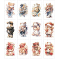 12 Sheets Teddy Bear Temporary Tattoos - Watercolor Floral