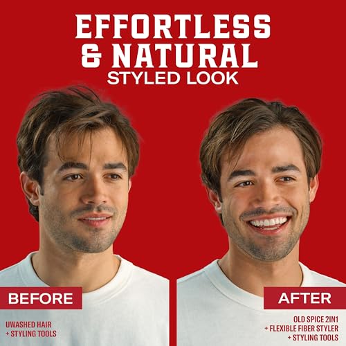 Old Spice Flexible Fiber for Men, Healthy & Strong with Vitamin E & Biotin, Men's Hair Styling Fiber, Low Hold, Low Shine, 2.22 oz
