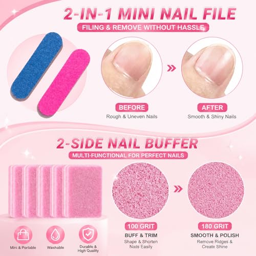 20 Set Press On Nail Prep Kit with Adhesive Tabs & Glue