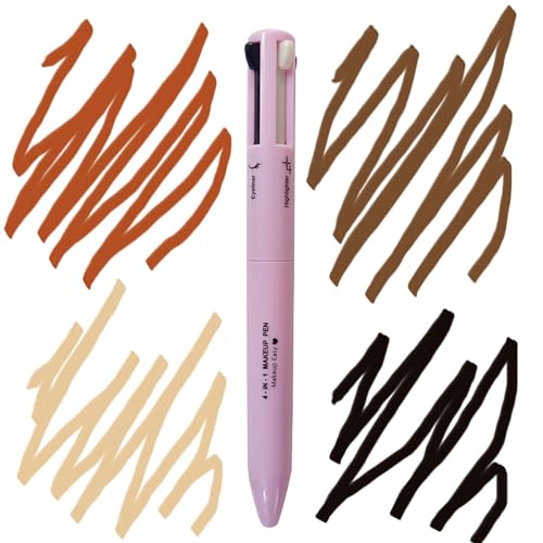 MKNZOME 4 in 1 Makeup Pen, 8 Colors Eyebrow Contour Eyebrow Pencil Eyebrow Pen Makeup Pencil 4 in 1(Eye Liner, Brow Liner, Lip Liner, Highlighter) Travel Beauty Makeup Pen, 2 Count