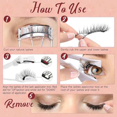 Magnetic Eyelashes with Applicator - No Glue, Natural Look