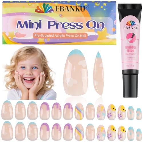Kids Press On Nails 26-Piece Set – Easy Glue-On Fake Nails
