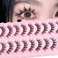 12mm Wispy Manga Anime False Eyelashes, 10 Pairs Reusable