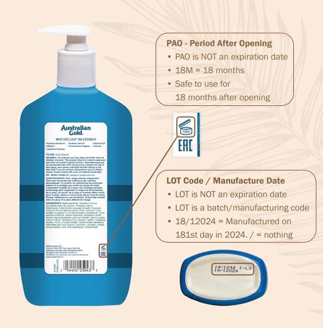 Australian Gold Moisture Lock Tan Extender Lotion 16 Oz