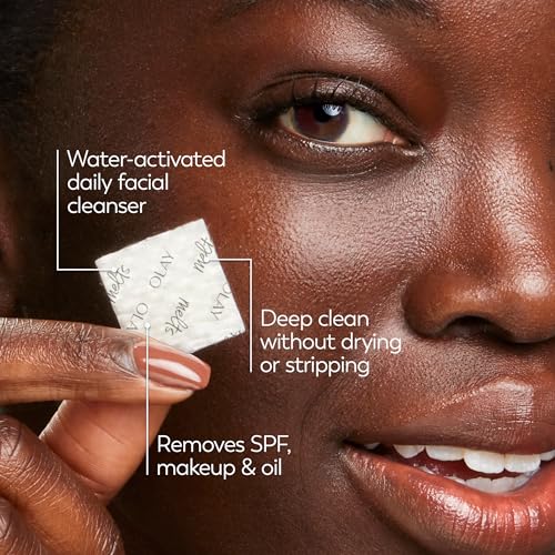 Olay Cleansing Melts + Retinol Face Cleanser, 12ct, Water-Activated Face Wash Cleans, Tones, and Refreshes Skin, (Pack of 2)