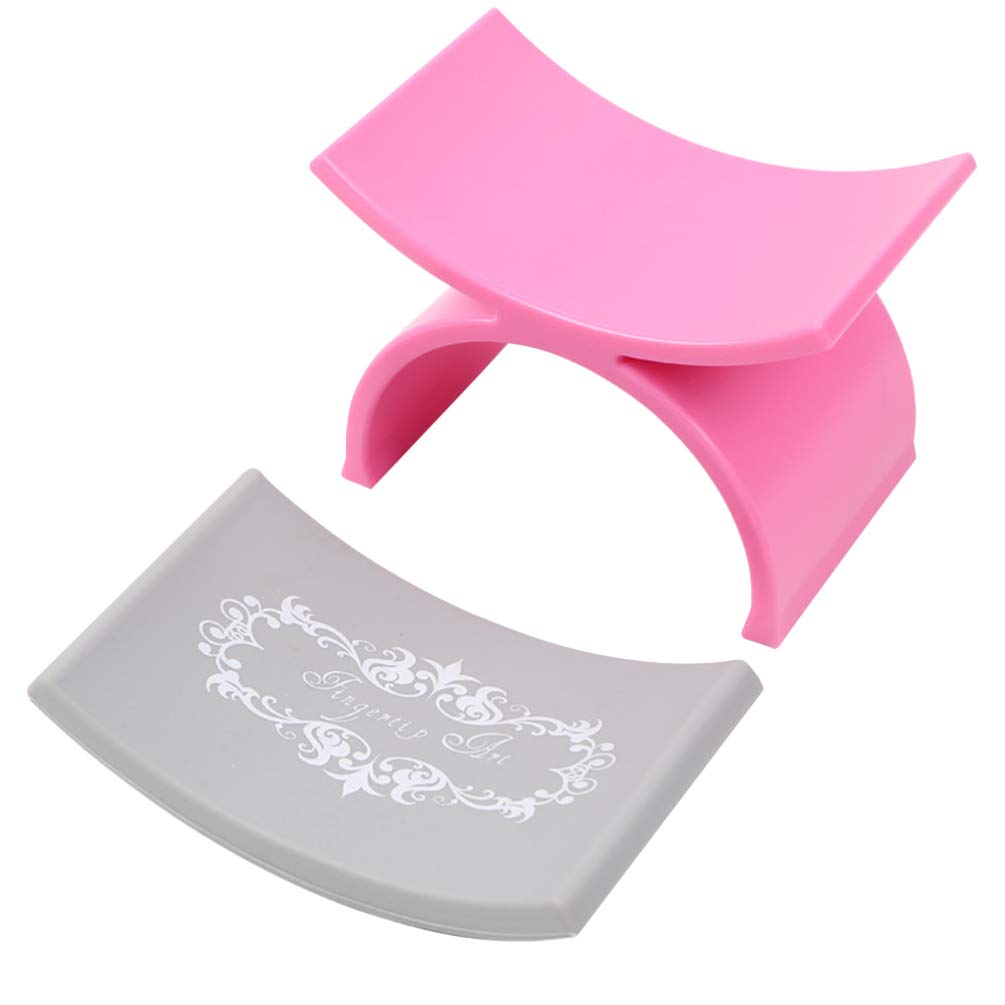 Beaupretty 2 Pieces Nail Arm Rest,Manicure Hand Pillow U Shape Cushion Pillow Professional Nail Rest Cushion Table Desk Station Manicure Tool(Pink,Black)