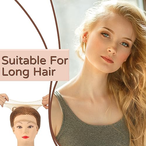 4-Pack Equestrian Hair Nets for Women Riders Light Brown