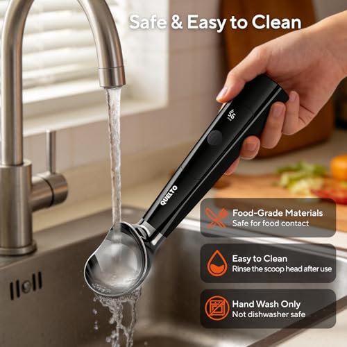 Rechargeable Heated Ice Cream Scoop with LED Display - 3 Warming Modes