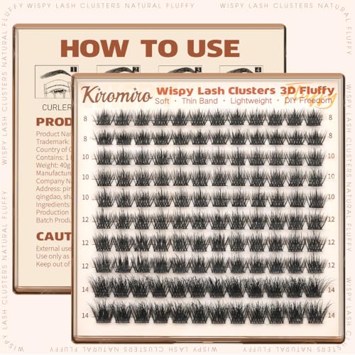 Kiromiro Wispy Lash Clusters 8-14mm Fluffy Extensions