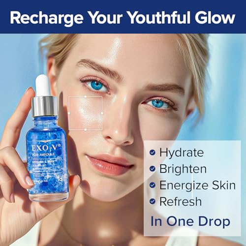 idplacosmetics EXO-V Plus Ampoule 1.01 fl.oz (30ml) ? Korean Microneedling Serum for Smoother, Plumper Skin, 99.9% 100.4 nm Encapsulated Exosome + NMN, for Microneedle Roller (250?m)