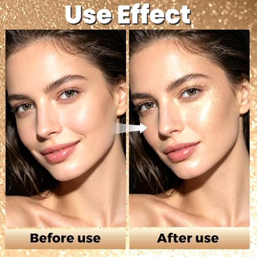 Body Shimmer Powder with Sponge Applicator - Champagne Gold