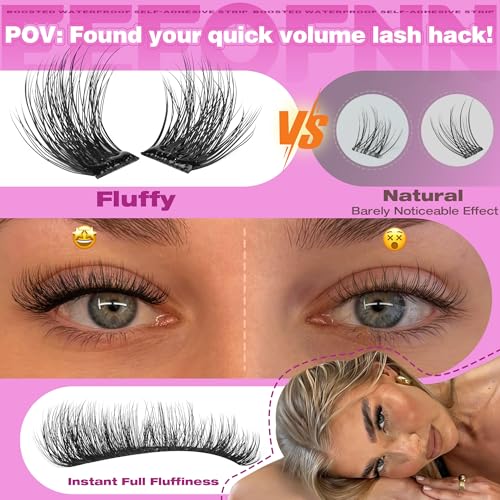 Self Adhesive Lash Clusters - Fluffy Glueless Extensions 10-16mm