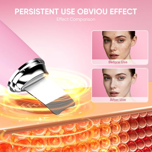 Silicone Face Scrubber Blackhead Scraper Rechargeable 2-in-1 Facial Cleansing Brush & Skin Spatula Duo, IPX7 Waterproof Exfoliating Massager Deep Cleansing for Women and Men£¨Light Pink£©