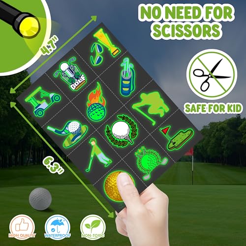 96-Piece Golf Temporary Tattoos for Kids - Glow in the Dark