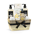 Bath and Body Gift Basket For Women and Men Warm Vanilla Bath & Body Collection Includes Shower Gel, Bubble Bath, Body Lotion, Body Mist & More ? Mother's Day Gift for Mom