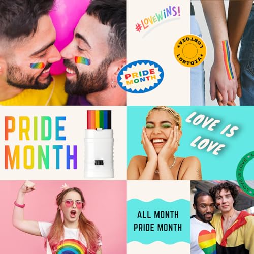 Rainbow Face Paint Stick Set - 3pc Pride Makeup for Festivals