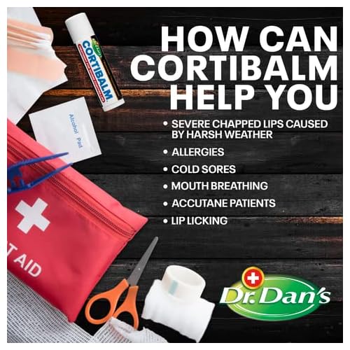 Dr. Dan's Cortibalm-6 Pack-for Dry Cracked Lips - Healing Lip Balm for Severely Chapped Lips - Designed for Men, Women and Children