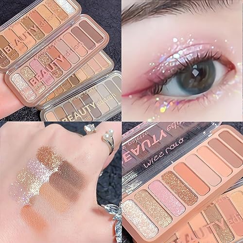 SUMEITANG Rose Pink Eyeshadow Palette - 9 Colors Matte & Shimmer, Long-Lasting & Waterproof, Travel Friendly