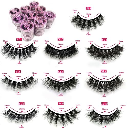 Eyelashes Wholesale Natural Look False Lashes 3D Fluffy Eyelashes Bulk 10 Styles(50 pairs)
