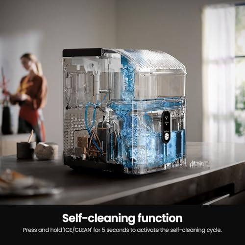Kismile Portable Nugget Ice Maker - 35lbs/Day, Self-Cleaning