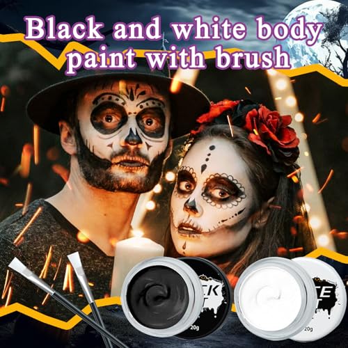 Black & White Face Paint Kit with Brushes
