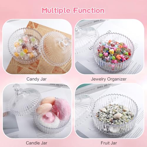 Extra Large Body Powder Puff and Container Set Crystal Powder Container with 3 Soft Velour Power Puffs for Women Baby Face Body Washable Reusable Wet Dry Makeup Valentine's Mother's Day Gifts
