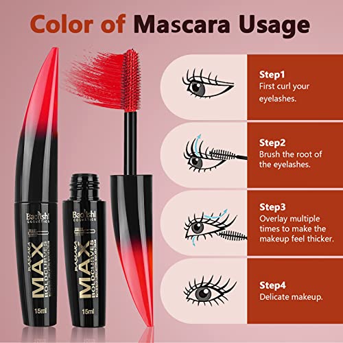 Colored Mascara Set 6 Pack - Waterproof 4D Silk Fiber Lash