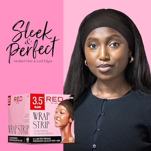 Red by Kiss Ultra Strong Hair Wrap Strips - 44 Count, 2X Stretch
