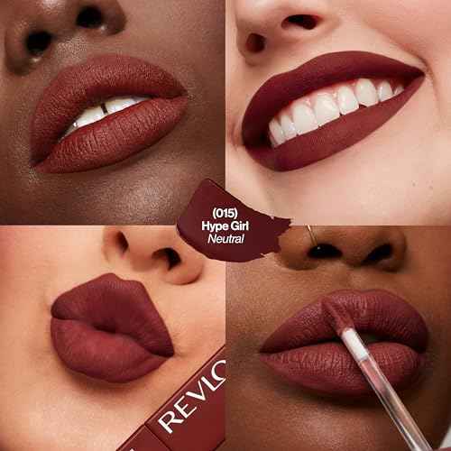 Revlon ColorStay Limitless Matte Liquid Lipstick, Vegan Formula, No-Budge, Longwear Lip Color, Long Lasting, Lightweight/Comfortable, Waterproof, 015 Hype Girl, 0.17 fl oz
