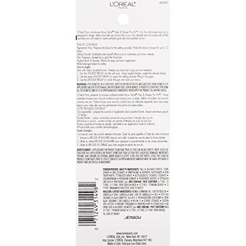 L'Or?al Paris Brow Stylist Prep and Shape Pro Brow Kit, Medium To Dark, 0.12 oz.