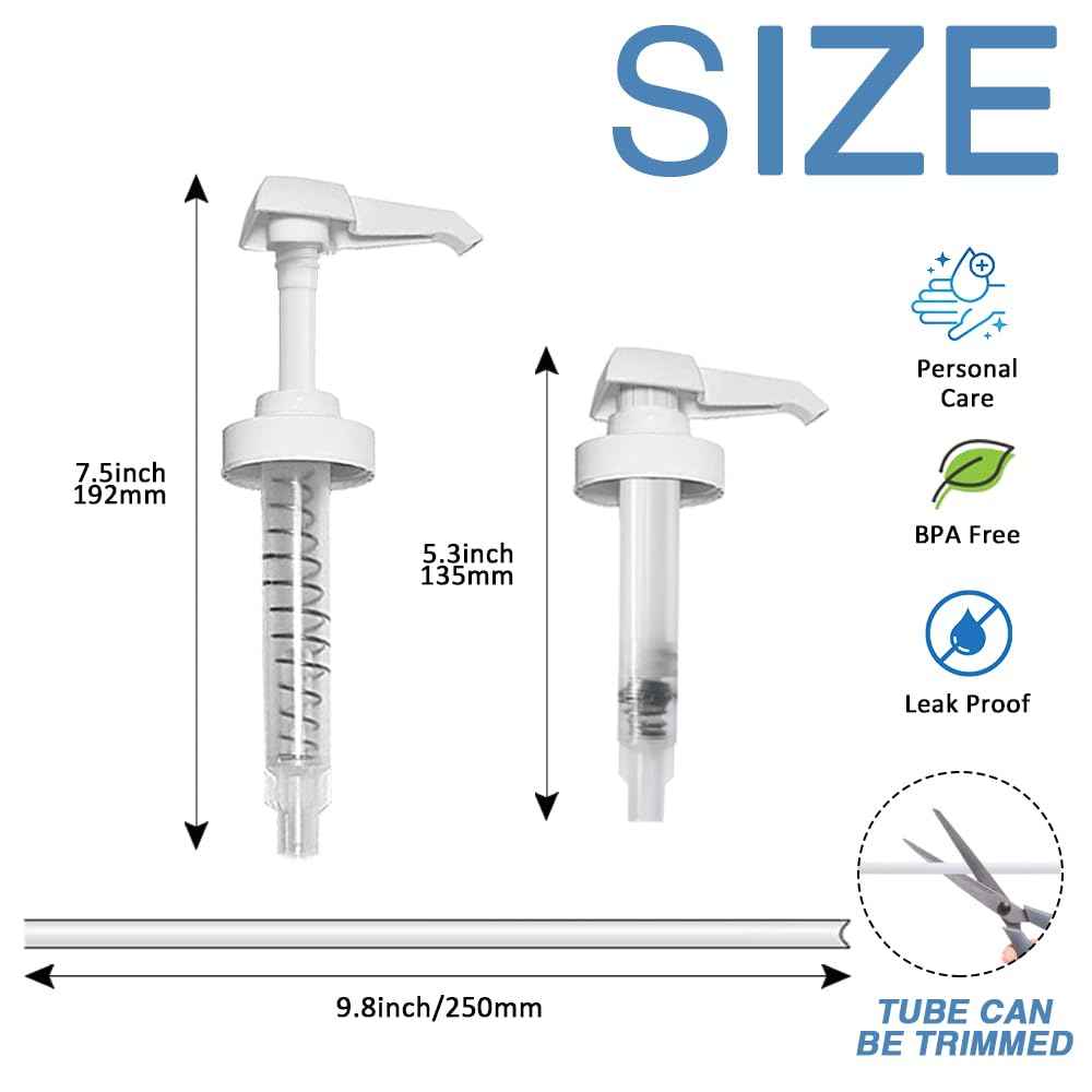 AMORIX 4 Pcs 38-400 Gallon Pump for Jug 10cc Dispensing Gallon Jug Pump Dispenser Lotion Gallon Shampoo Pump Top Replacement Black & White, Fits 1 Gallon Bottle 64oz 128oz Hand Sanitizer Containers