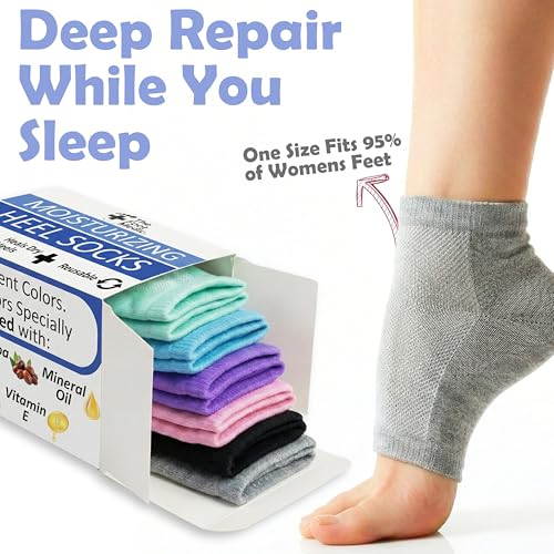 Moisturizing Gel Socks for Cracked Heels - 6 Pairs