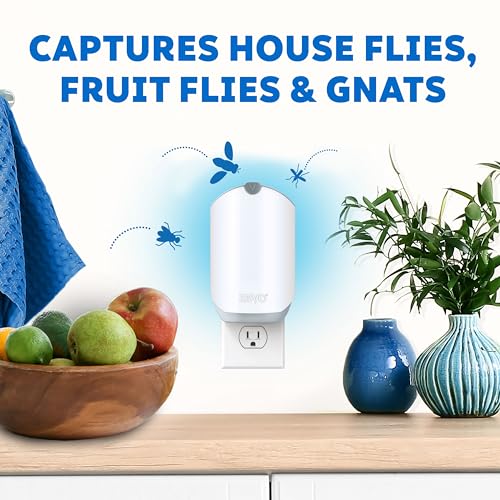 ZEVO Flying Insect Refills for Indoor Light Trap: 6 Light Trap Refill Cartridges Capture Fruit Flies, Gnats and Houseflies (6 Cartridges)